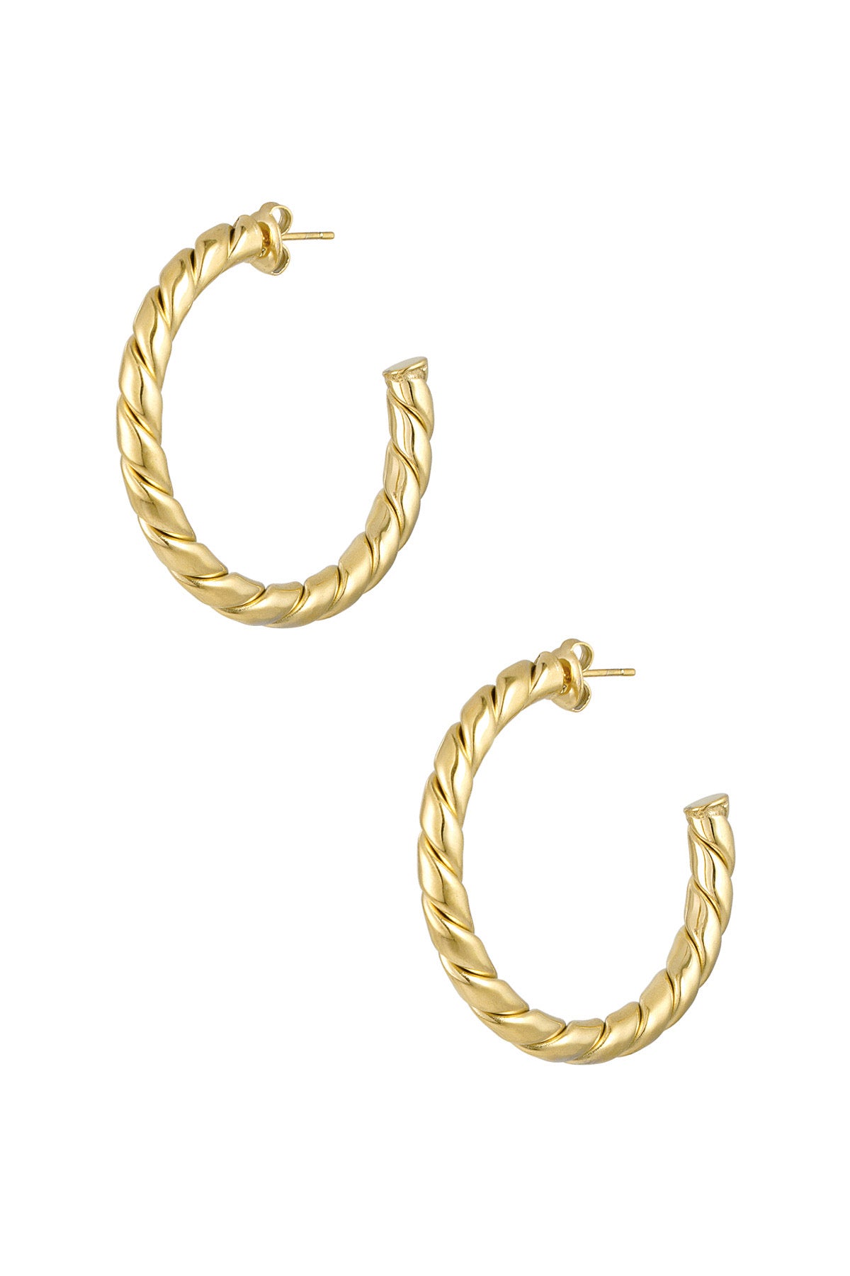 Earrings Basic twisted rings 4cm