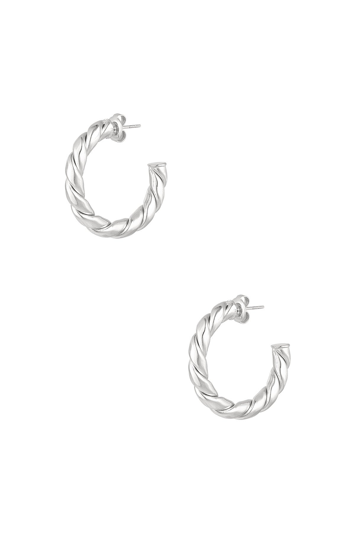 Oorbellen Basic twisted ringen 3cm
