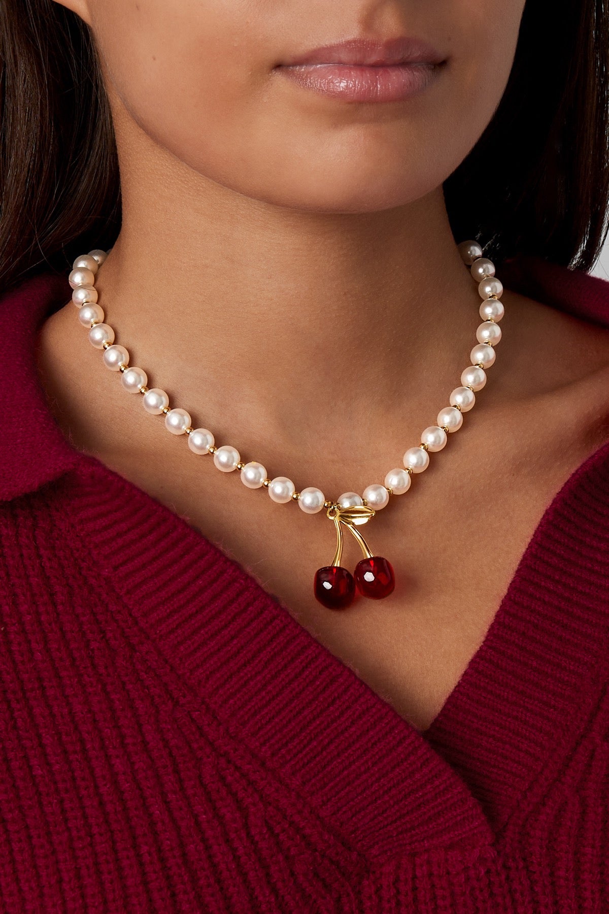 Ketting Pearls on top