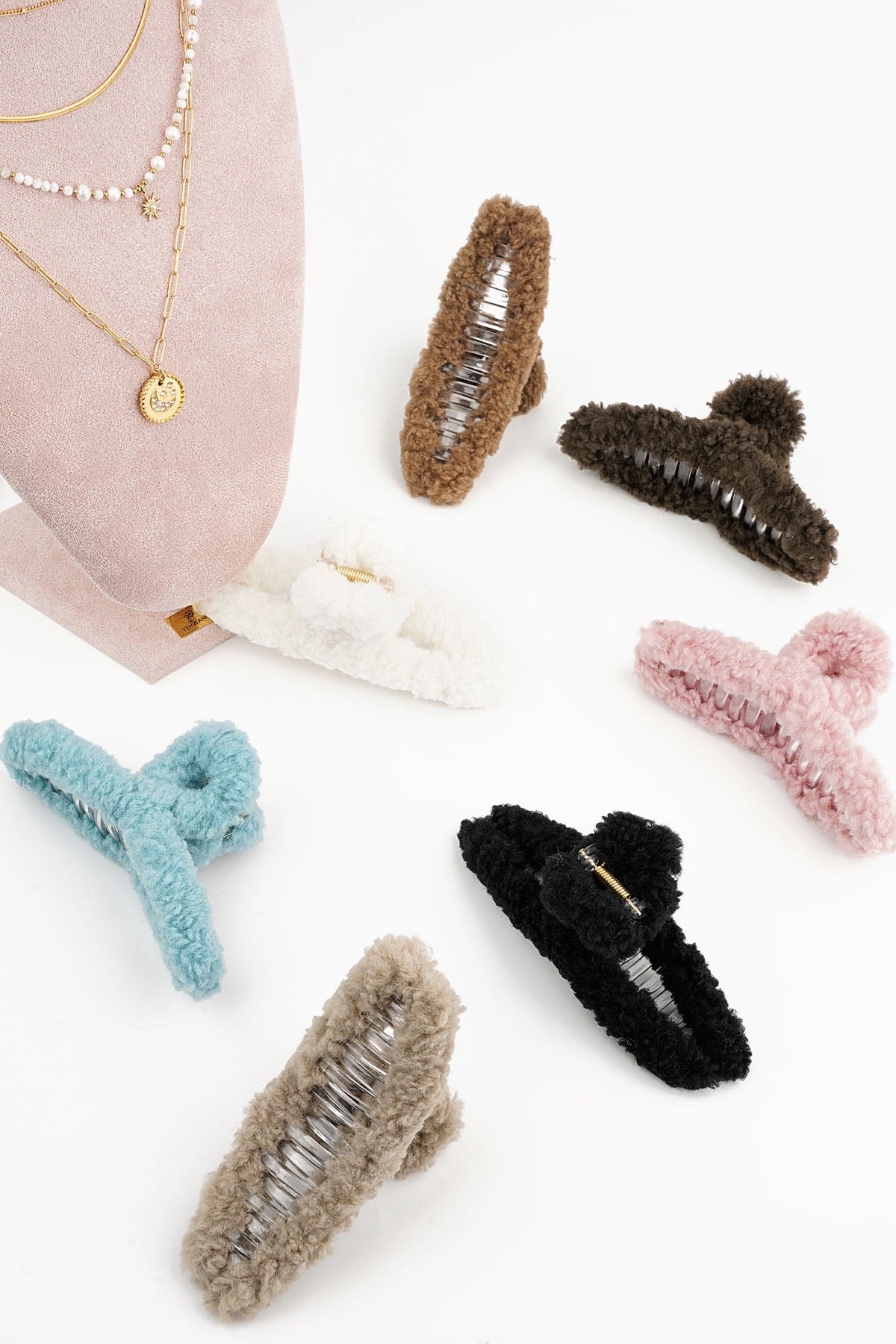 Hair clip teddy hair clip soft fur