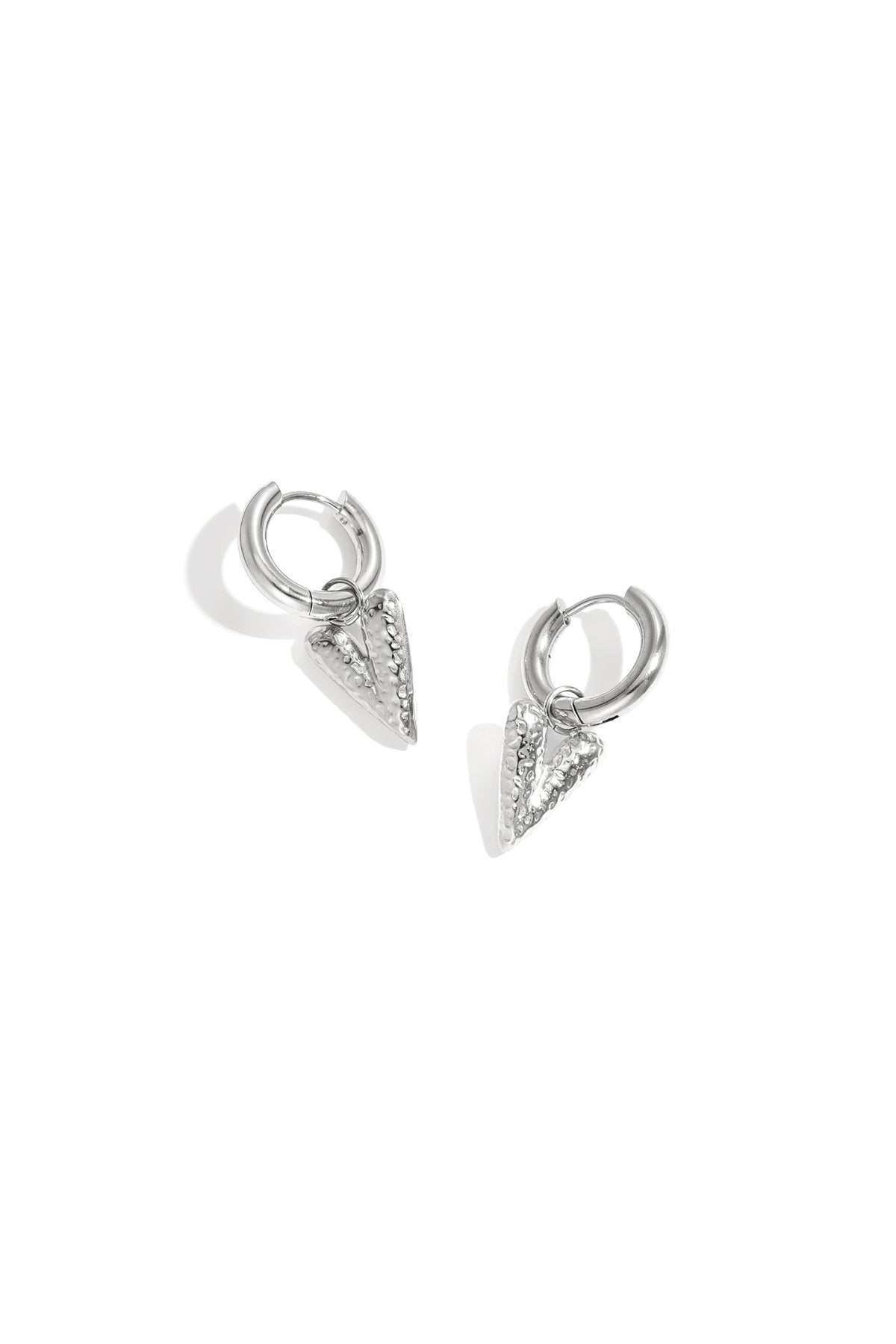 Roestvrijstalen oorbellen met hartvormige hanger, casual en eenvoudig, voor dagelijks gebruik, dames sieraden