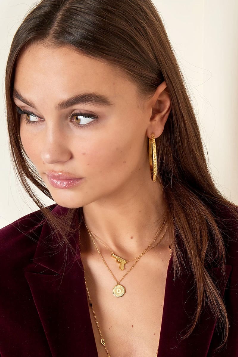 roestvrij stalen pistoolvormige hanger ketting