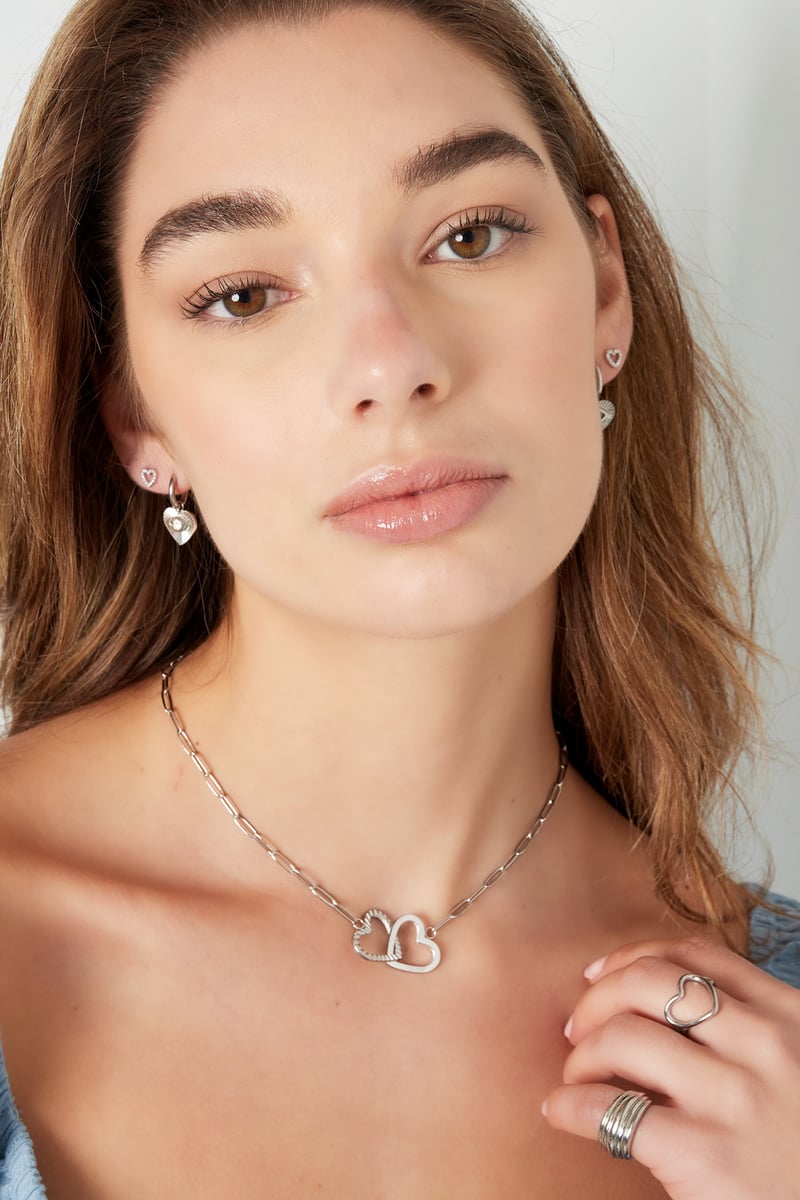 Verstelbare ring hart - Goud kleur Stainless Steel One size