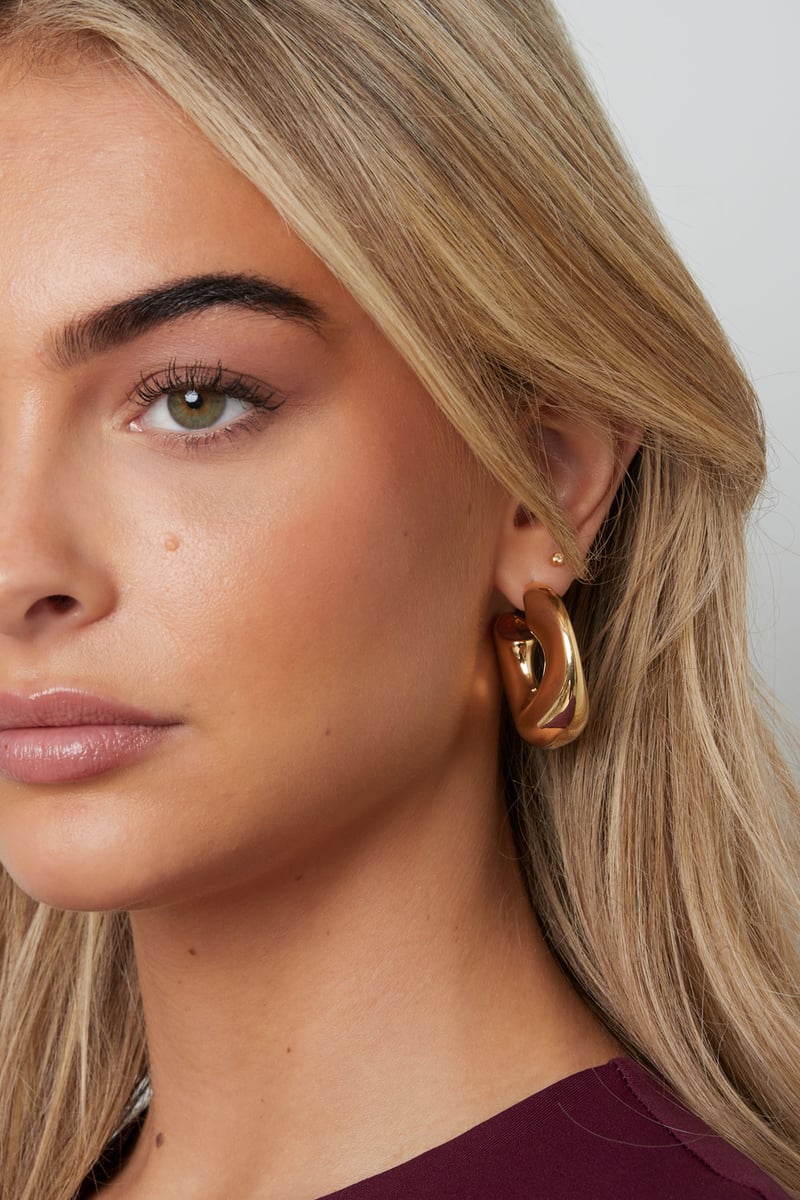 Oorbellen van roestvrij staal, cirkelvormig, casual, dagelijks, eenvoudig, serie, damessieraden