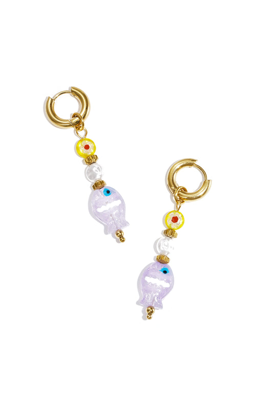 Oorbellen met visje van roestvrij staal, casual, dagelijks en romantisch, damessieraden