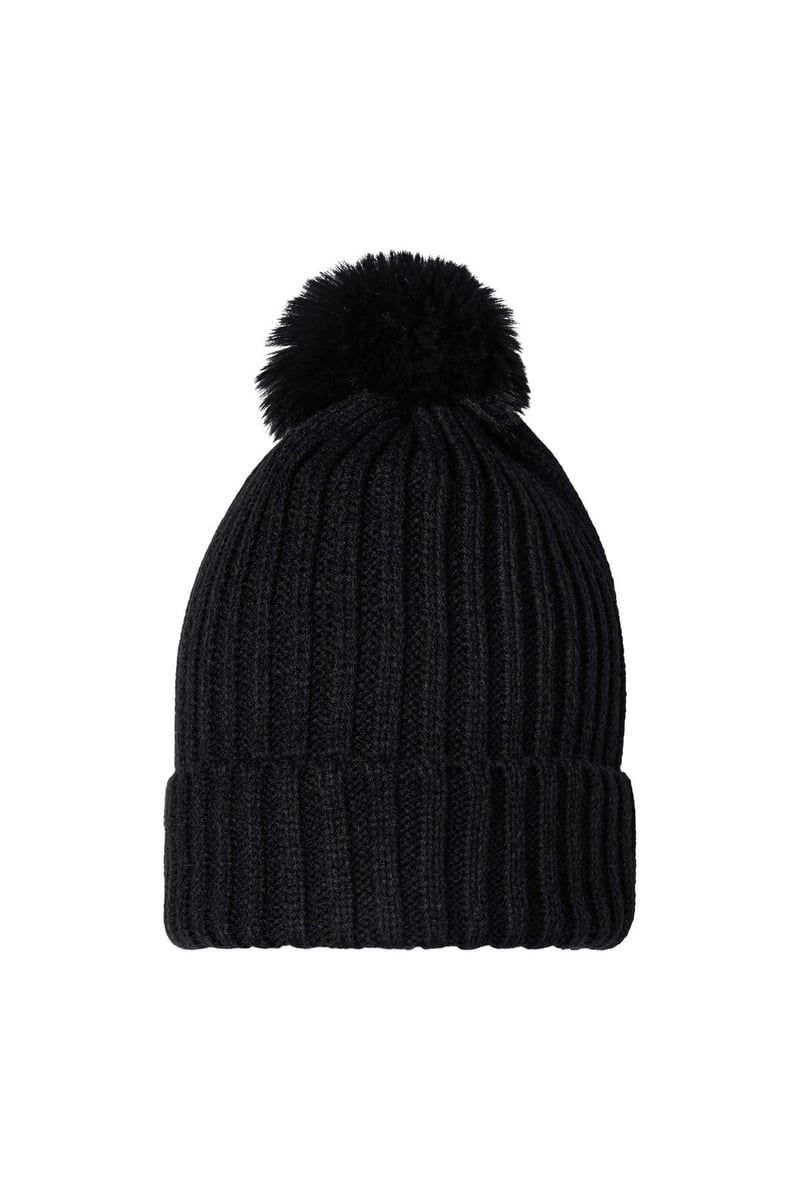 Beanie Furry Pompon Groen Acryl