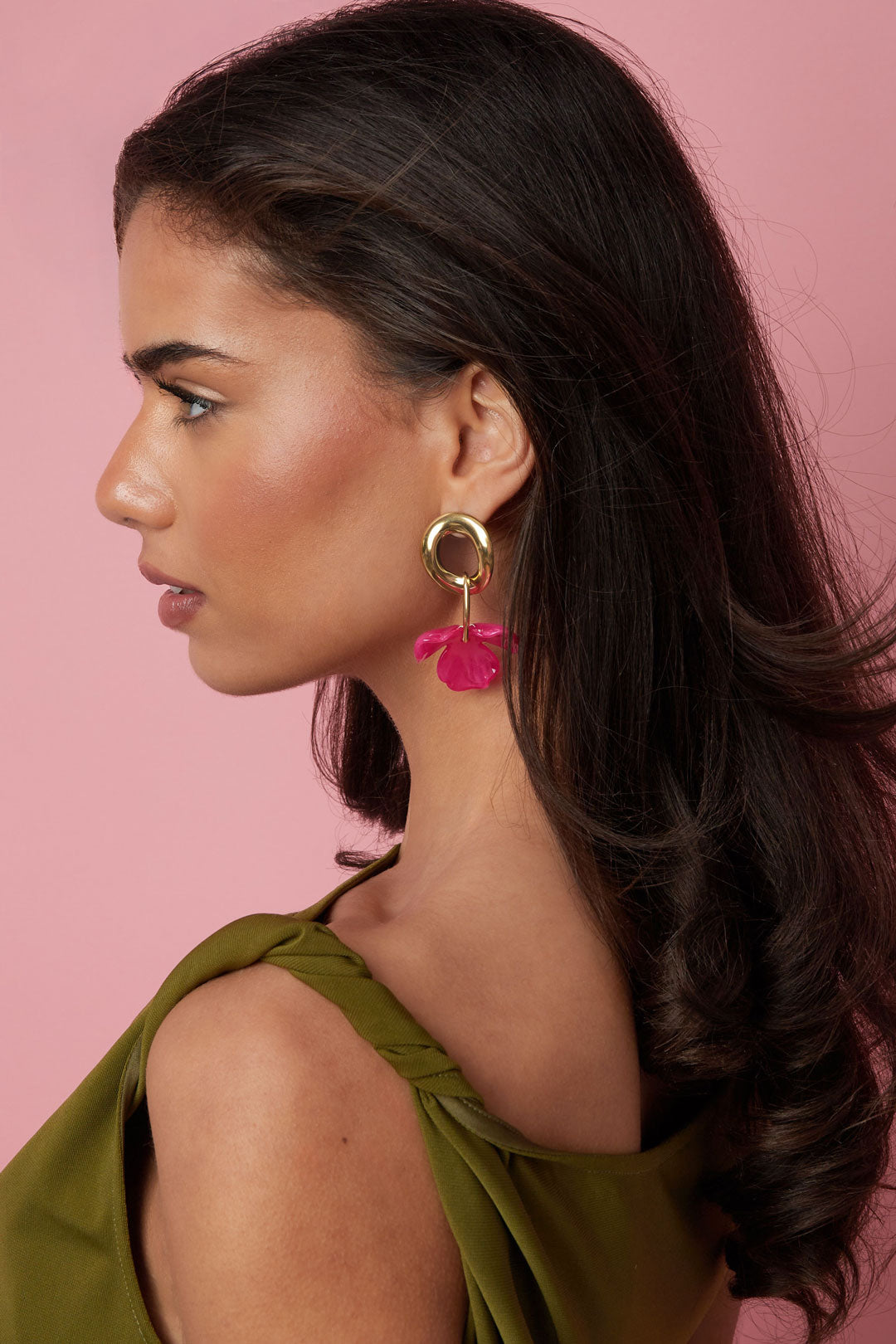 Roestvrijstalen hangende oorbellen met bloemmotief, casual en eenvoudig voor dagelijks gebruik, dames sieraden