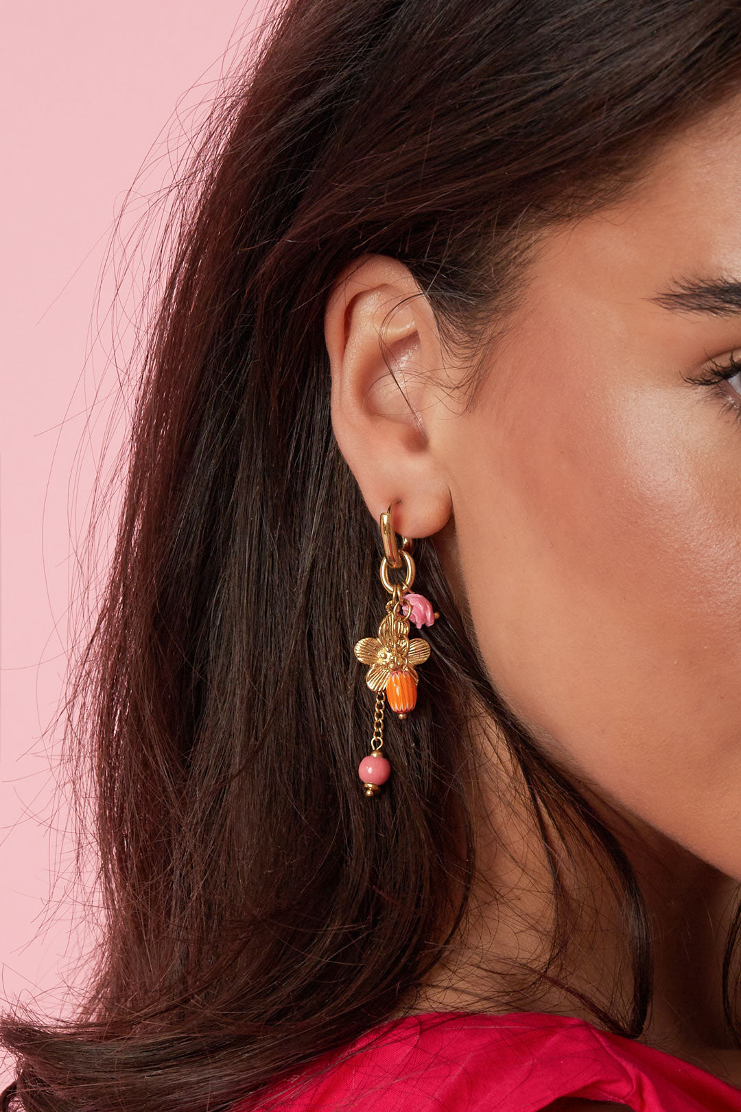 Oorbellen van roestvrij staal met bloemmotief, casual, dagelijks en romantisch, damessieraden