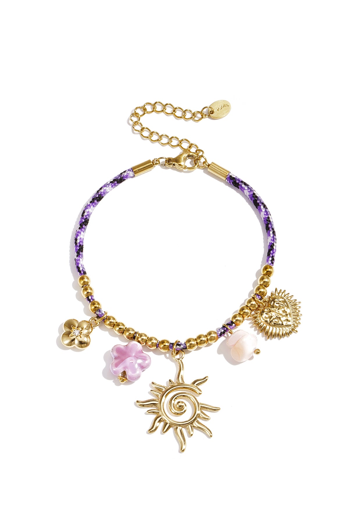 Roestvrijstalen bedelarmbanden met bloemenmotief, casual, dagelijks en romantisch, damessieraden