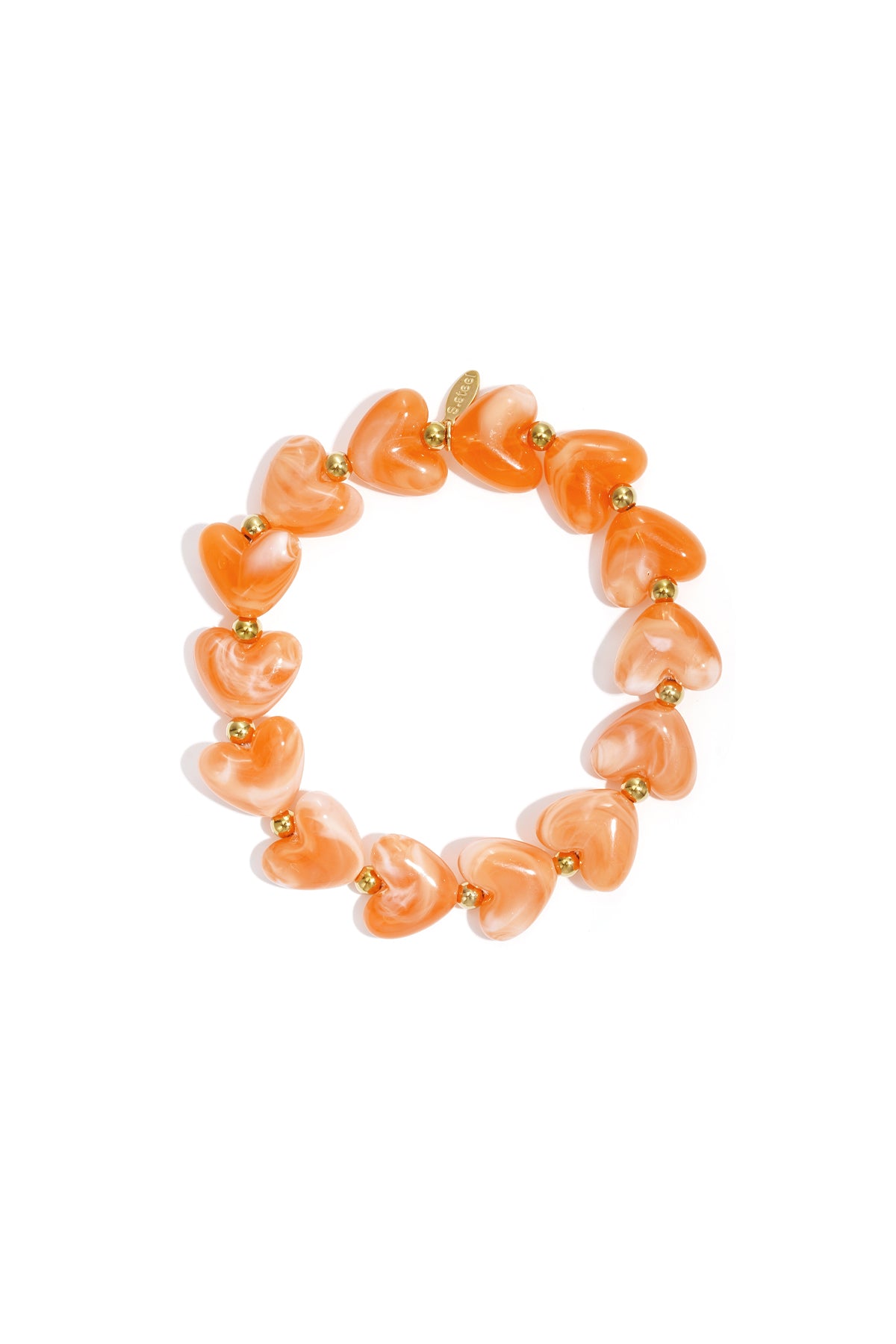 Elastieken hartjes kralenarmband