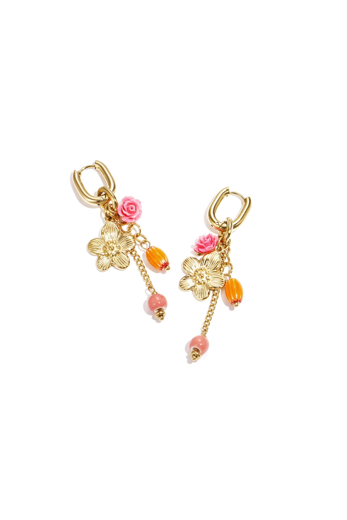 Oorbellen van roestvrij staal met bloemmotief, casual, dagelijks en romantisch, damessieraden