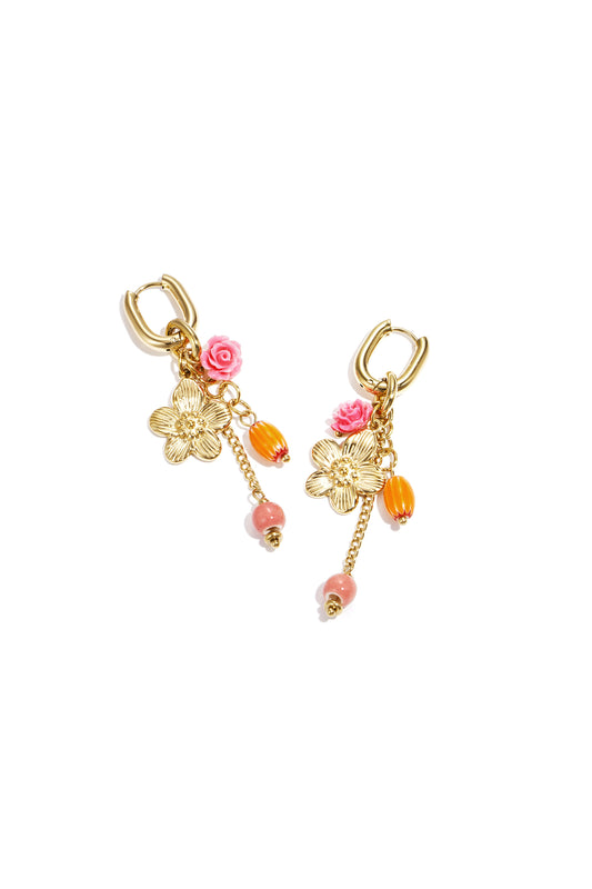 Oorbellen van roestvrij staal met bloemmotief, casual, dagelijks en romantisch, damessieraden