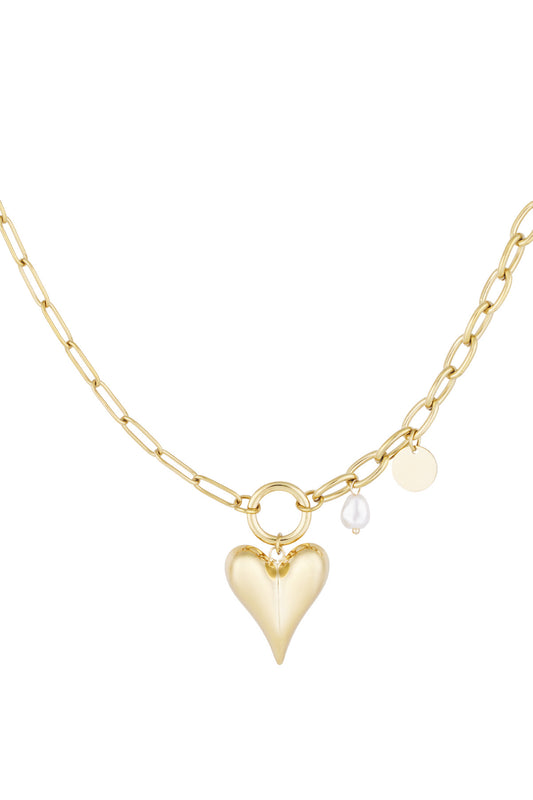Ketting Sparkling Heart Pearl