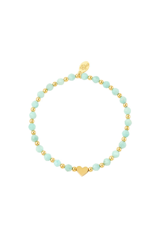 Armband met beads en kralen — turquoise