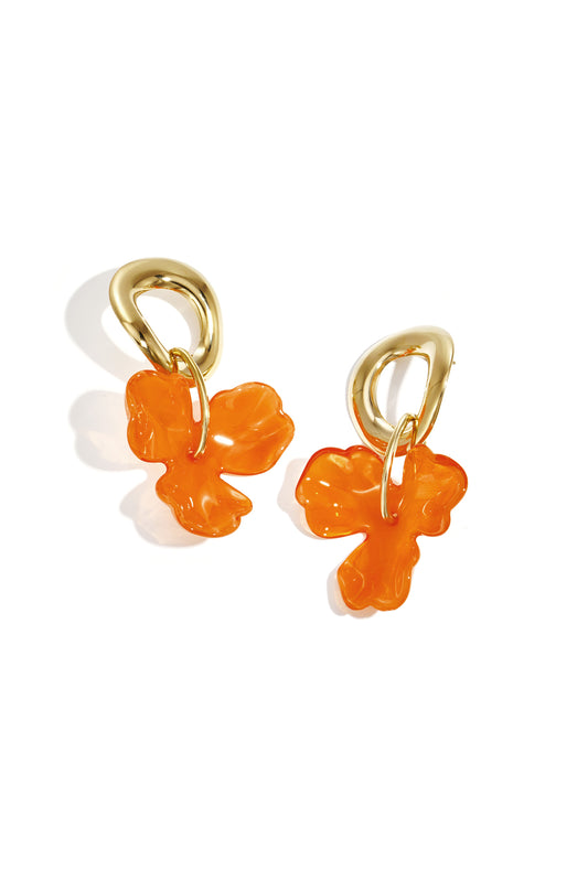 Roestvrijstalen hangende oorbellen met bloemmotief, casual en eenvoudig voor dagelijks gebruik, dames sieraden