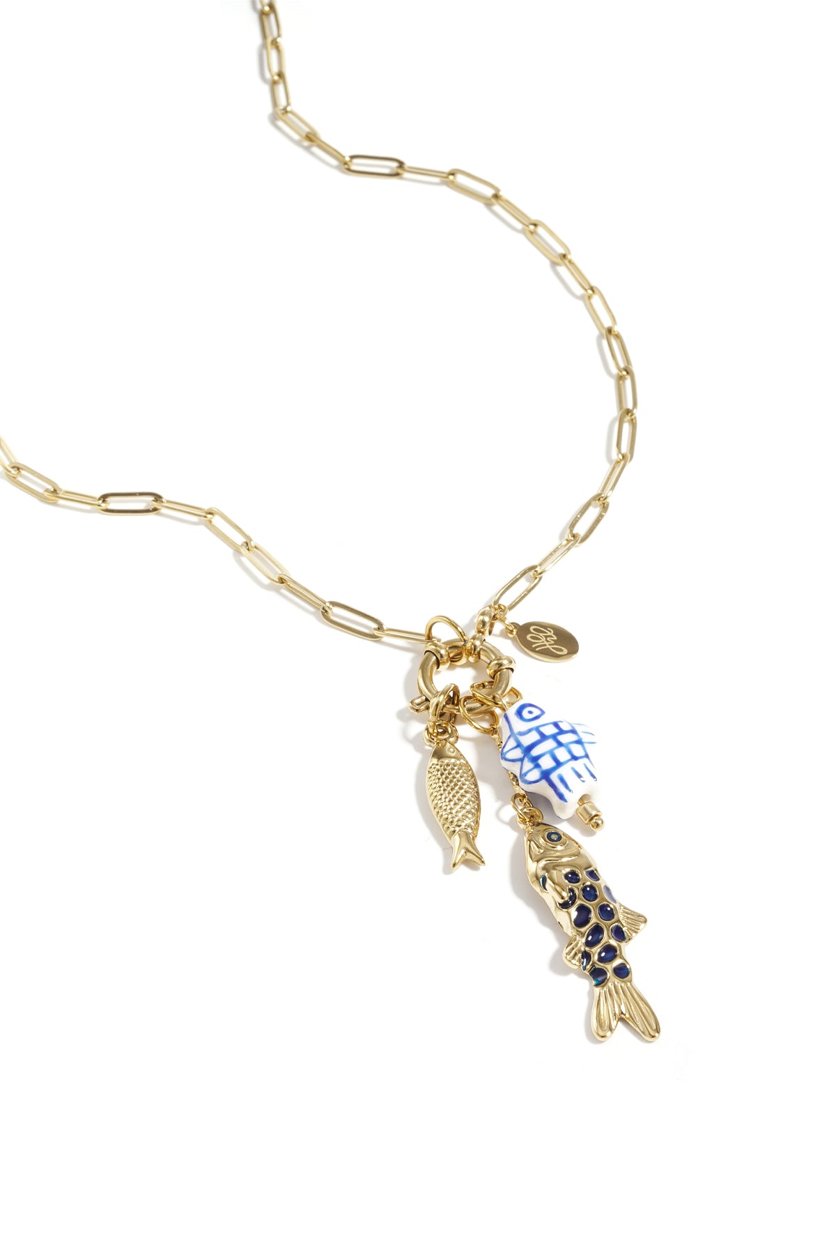 Ketting met frontsluiting en vis-charms