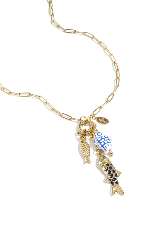 Ketting met frontsluiting en vis-charms