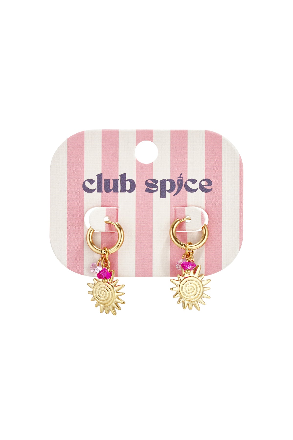 Roestvrijstalen oorbellen met hanger in de vorm van een zonnetje, casual, alledaags en eenvoudig, damessieraden.