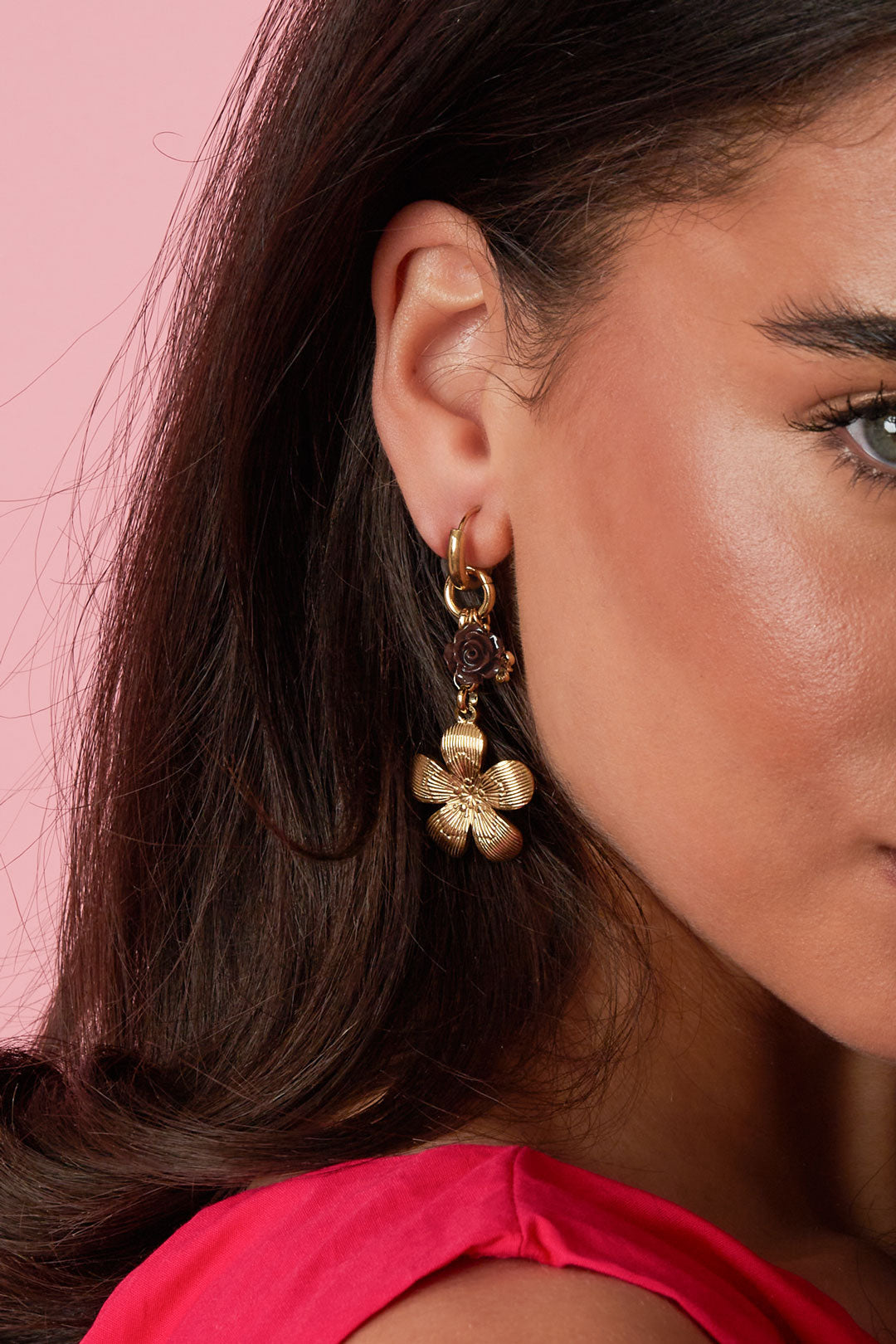 Oorbellen met hangertjes van roestvrij staal in de vorm van een bloem, casual en eenvoudig voor dagelijks gebruik, damessieraden.