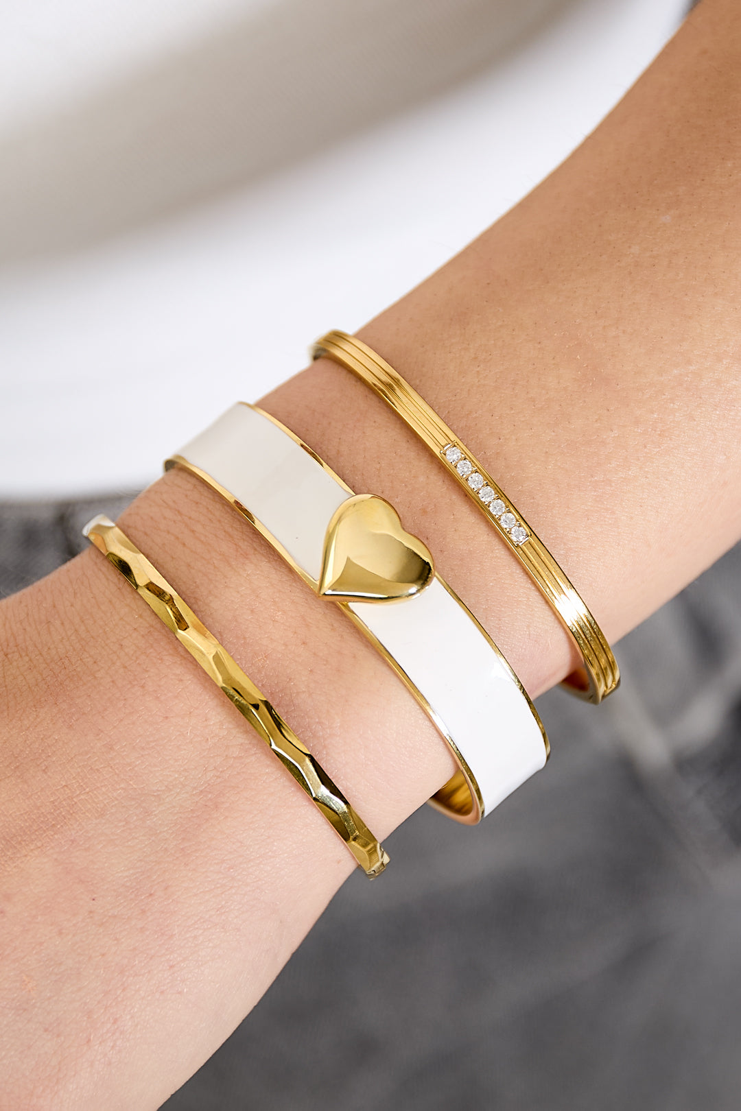 Kleurrijke hartvormige armbanden van roestvrij staal - 1,3 cm