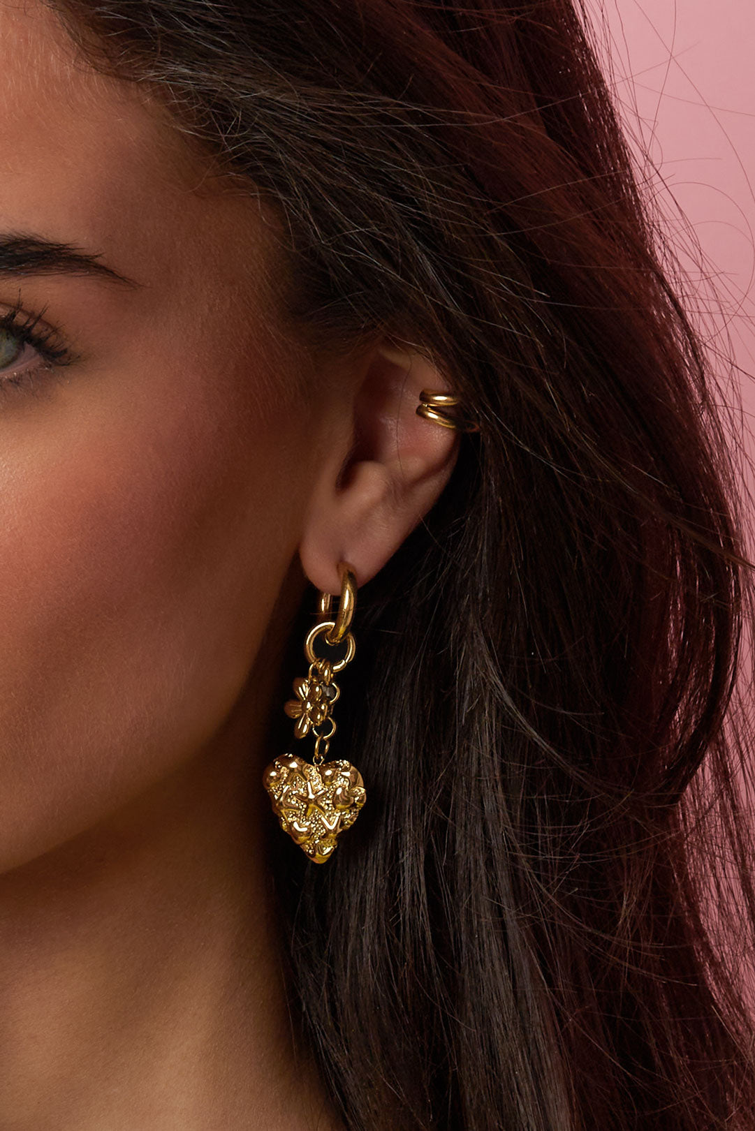 Roestvrijstalen oorbellen met hartvormige hanger, casual, dagelijks en romantisch, dames sieraden